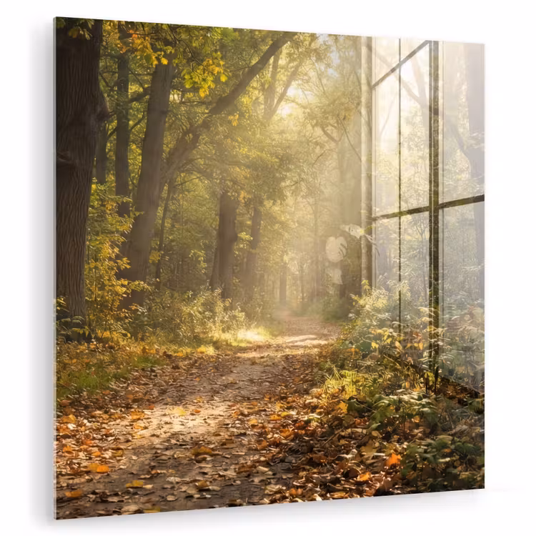 Zonlicht - Bospad - Bomen plexiglas 5mm klein -zzzproduct_nieuw