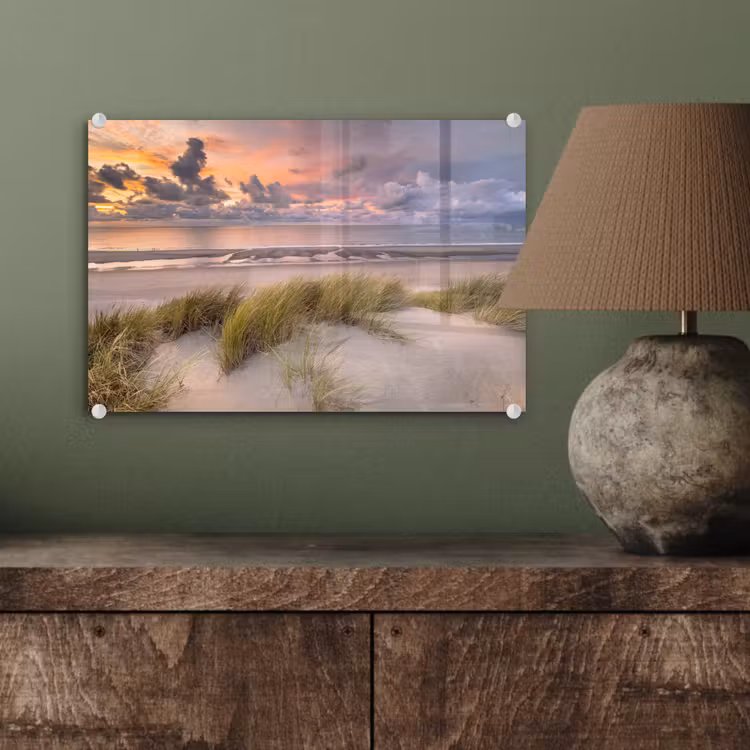 Zonsondergang - Duin - Strand - Planten - Zee plexiglas 5mm klein -wsfeer2_DE