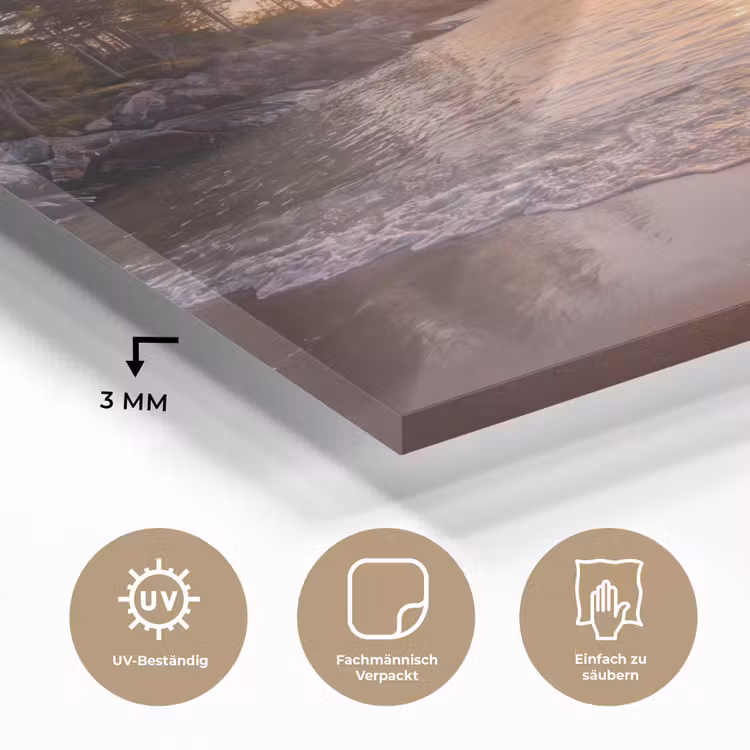 Zonsondergang - Kust - Water - Natuur - Oranje plexiglas 5mm klein -wsfeer2_DE