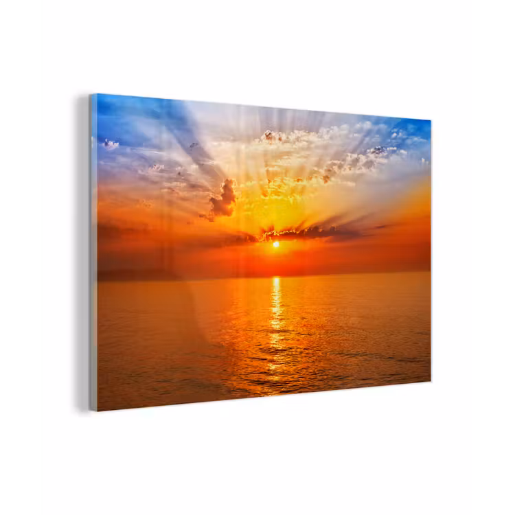 Zonsondergang - Zee - Lucht - Oranje - Horizon - Water plexiglas 5mm klein -zzzproduct_nieuw