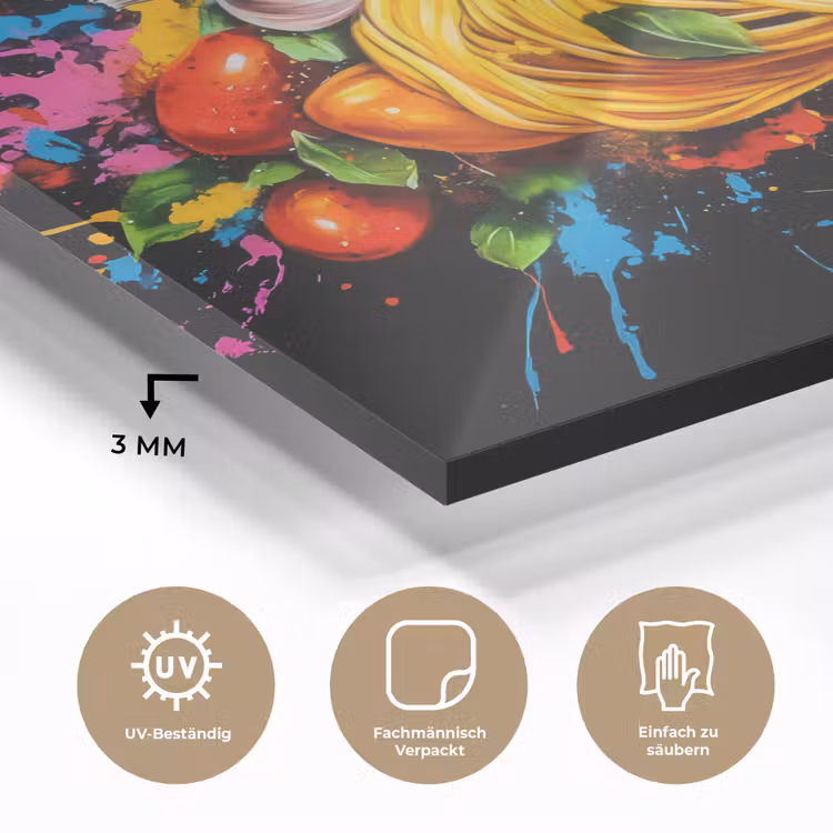 Spaghetti - Graffiti - Verf - Kleurrijk - Eten - Modern plexiglas 5mm klein -wsfeer2_DE