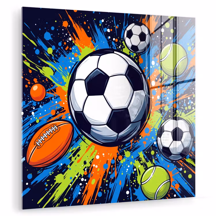 Sport - Ballen - Kleurrijk plexiglas 5mm klein -zzzproduct_nieuw