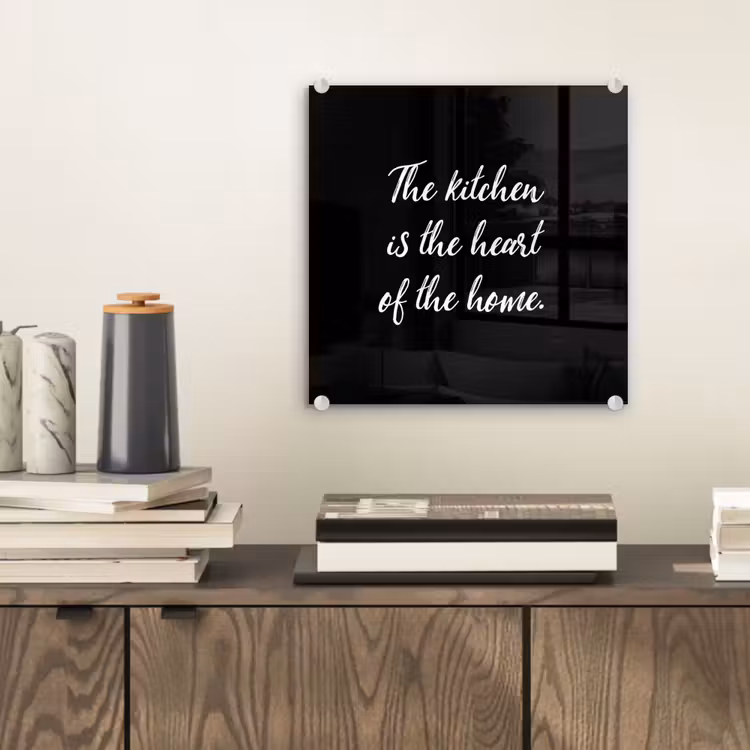 Spreuken - Koken - Thuis - The kitchen is the heart of the home - Quotes plexiglas 5mm klein -sfeer1