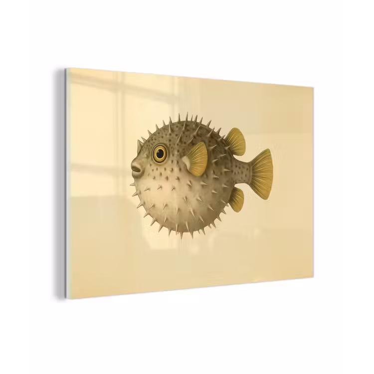 Stekels - Vis - Opgeblazen - Bruin plexiglas 5mm klein -zzzproduct_nieuw