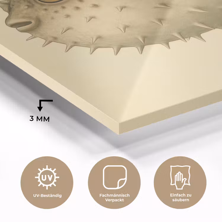 Stekels - Vis - Opgeblazen - Bruin plexiglas 5mm klein -wsfeer2_DE