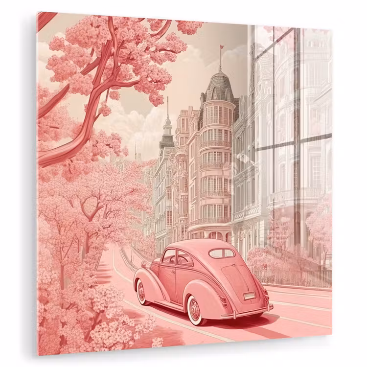 City - Car - Pink plexiglas 5mm klein -zzzproduct_nieuw