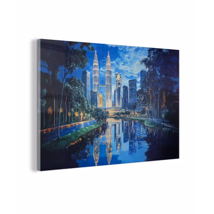 Stad Kuala Lumpur - Skyline - Wolkenkrabbers - Water plexiglas 5mm klein -zzzproduct_nieuw