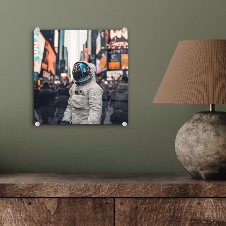 Stad - Mensen - Astronaut - Wit plexiglas 5mm klein -sfeer3