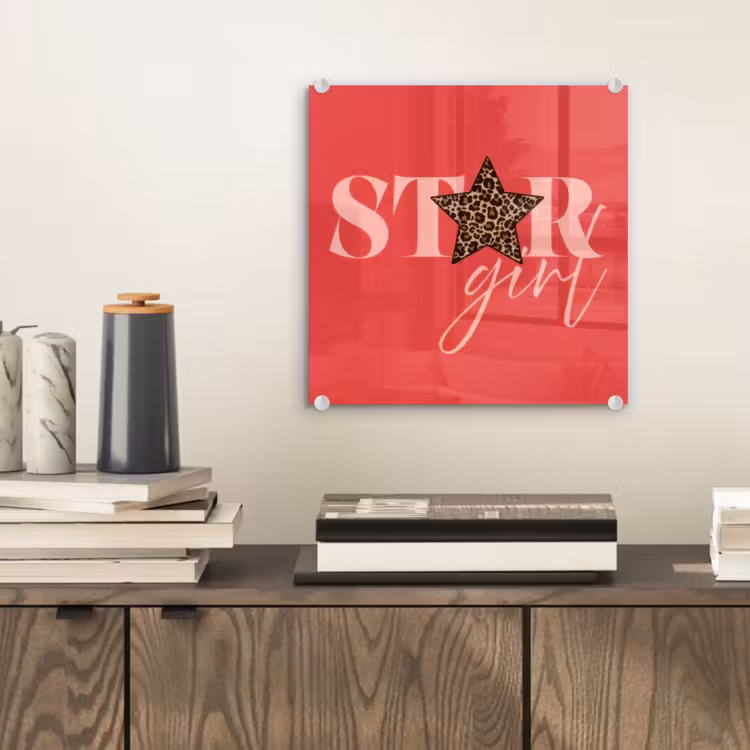 Star girl - Rood - Panter - Ster plexiglas 5mm klein -sfeer1