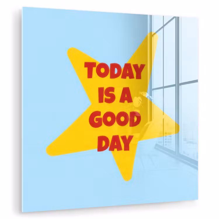 Ster - Today is a good day - Blauw plexiglas 5mm klein -zzzproduct_nieuw