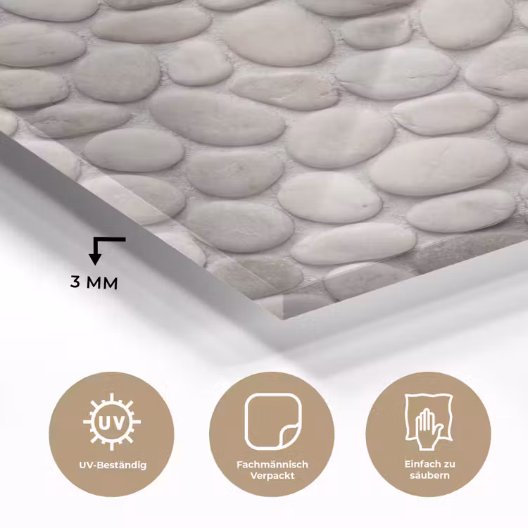 Steen - Kiezel - Natuur - Minimalistisch - Beige plexiglas 5mm klein -wsfeer2_DE