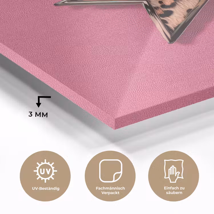 Ster - Luipaard - Print - Roze plexiglas 5mm klein -wsfeer2_DE