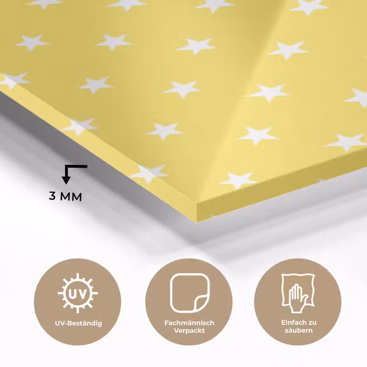 Sterren - Patroon - Minimalistisch - Geel plexiglas 5mm klein 11 -wsfeer2_DE