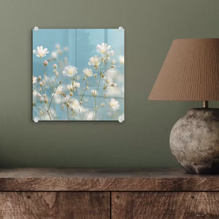 Stengels - Bloemen - Lucht - Wit plexiglas 5mm klein -sfeer3