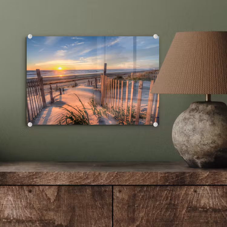 Strand - Zee - Duin - Zonsondergang - Landschap plexiglas 5mm klein -wsfeer2_DE