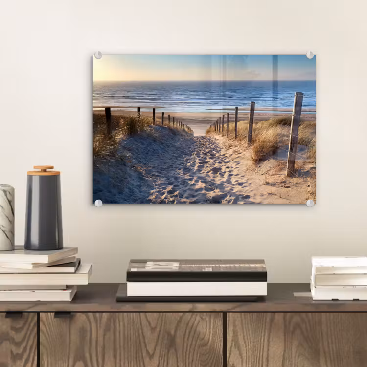 Strand - Zee - Nederland - Duinen - Zon plexiglas 5mm klein -sfeer1