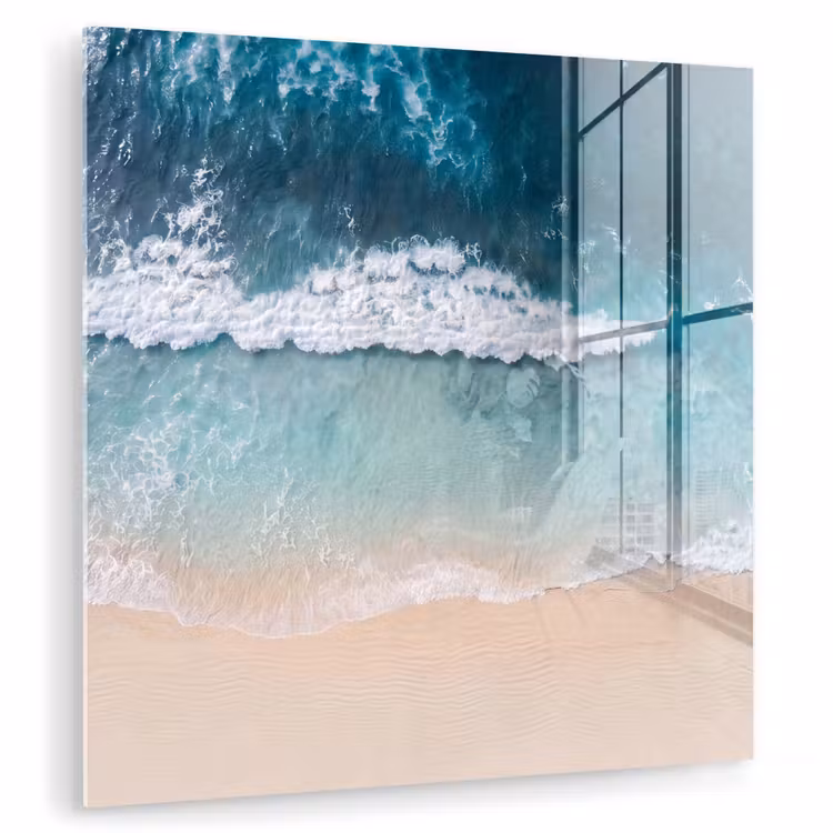 Strand - Zee - Golven - Natuur - Blauw plexiglas 5mm klein -zzzproduct_nieuw