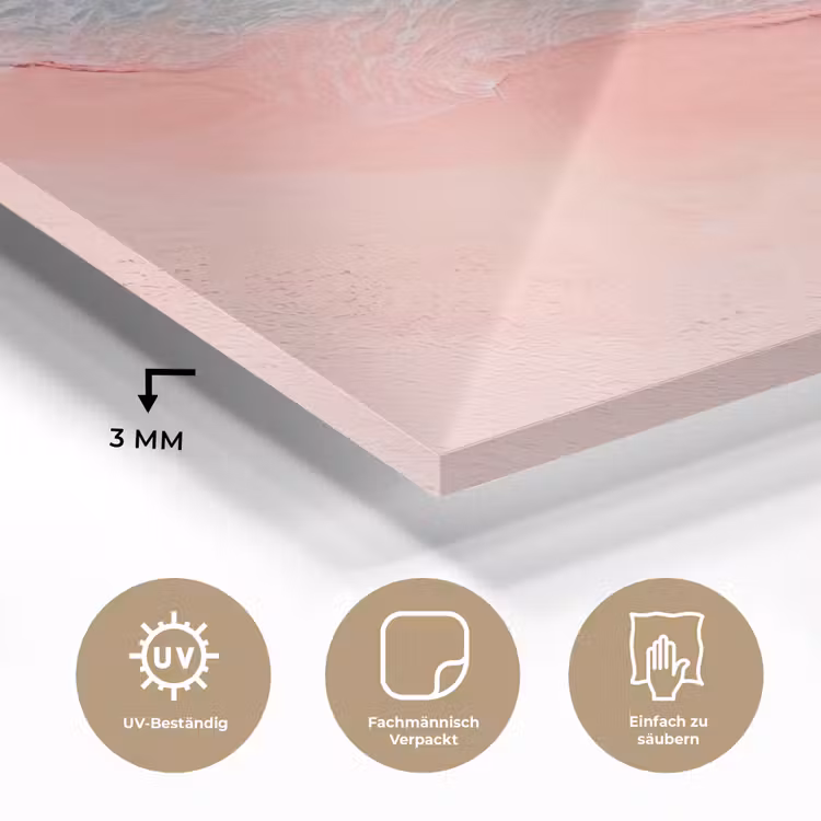 Strand - Oceaan - Golven - Roze Zand - Natuur plexiglas 5mm klein -wsfeer2_DE