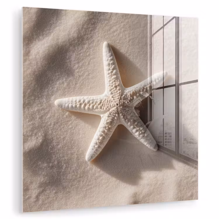 Strand - Zeester - Zand - Beige plexiglas 5mm klein -zzzproduct_nieuw