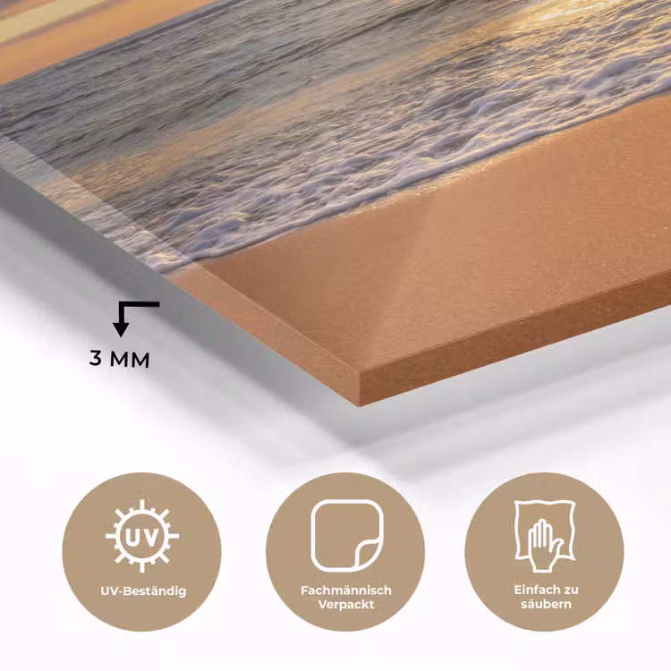 Strand - Zonsondergang - Zee - Wolken - Horizon plexiglas 5mm klein -wsfeer2_DE