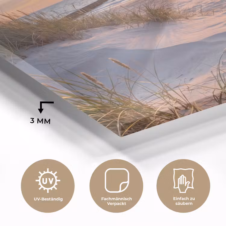 Strand - Zonsondergang - Natuur - Landschap plexiglas 5mm klein -wsfeer2_DE
