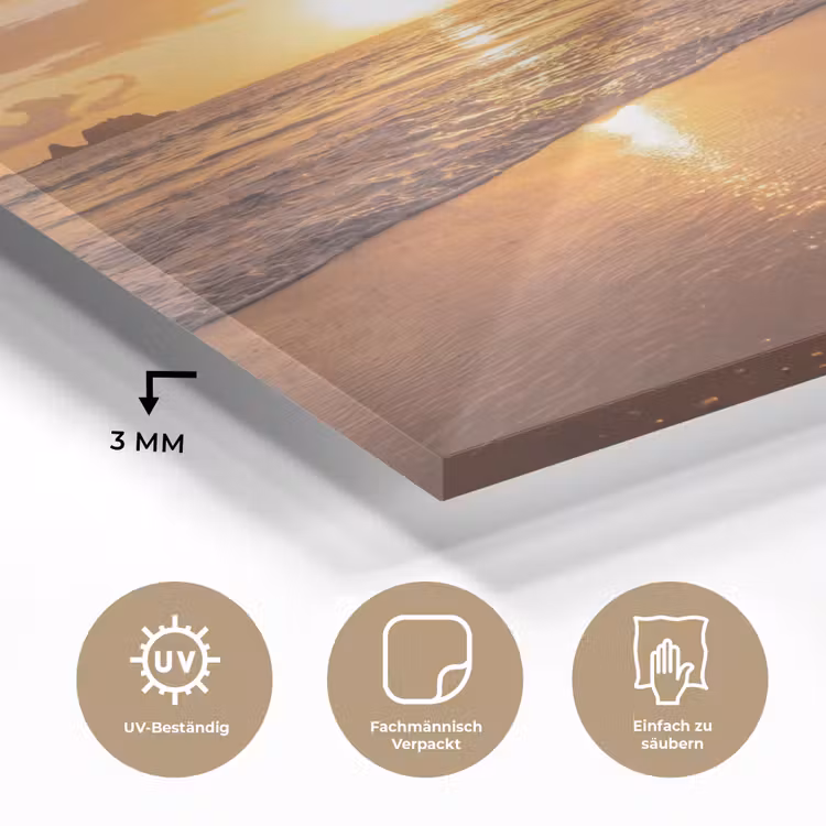 Strand - Zonsondergang - Natuur - Tropisch - Oranje plexiglas 5mm klein -wsfeer2_DE