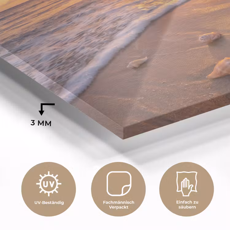 Strand - Zonsondergang - Palmbomen - Natuur - Oranje plexiglas 5mm klein -wsfeer2_DE