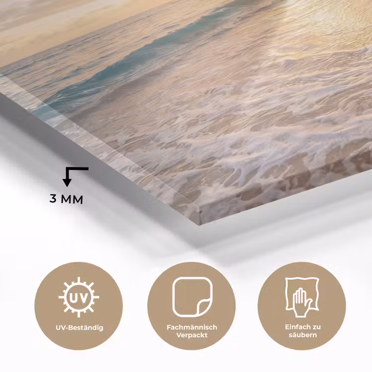 Strand - Zonsondergang - Tropisch - Natuur - Goud plexiglas 5mm klein -wsfeer2_DE