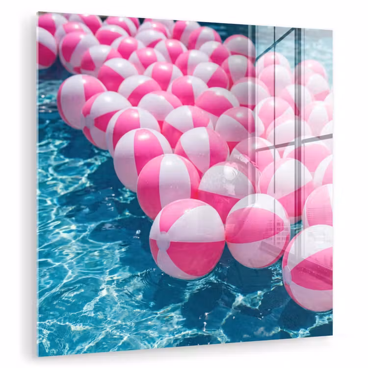 Strandballen - Roze - Water plexiglas 5mm klein -zzzproduct_nieuw