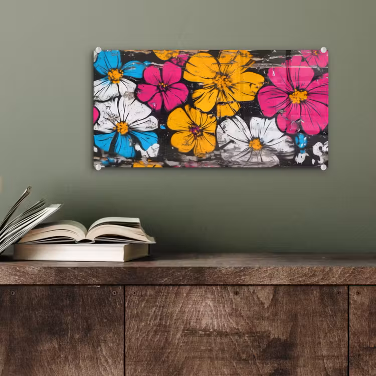 Street Art - Bloemen - Mix plexiglas 5mm klein -sfeer3