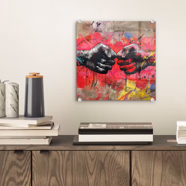 Street art - Handen - Graffiti - Kunst - Banksy plexiglas 5mm klein -sfeer1