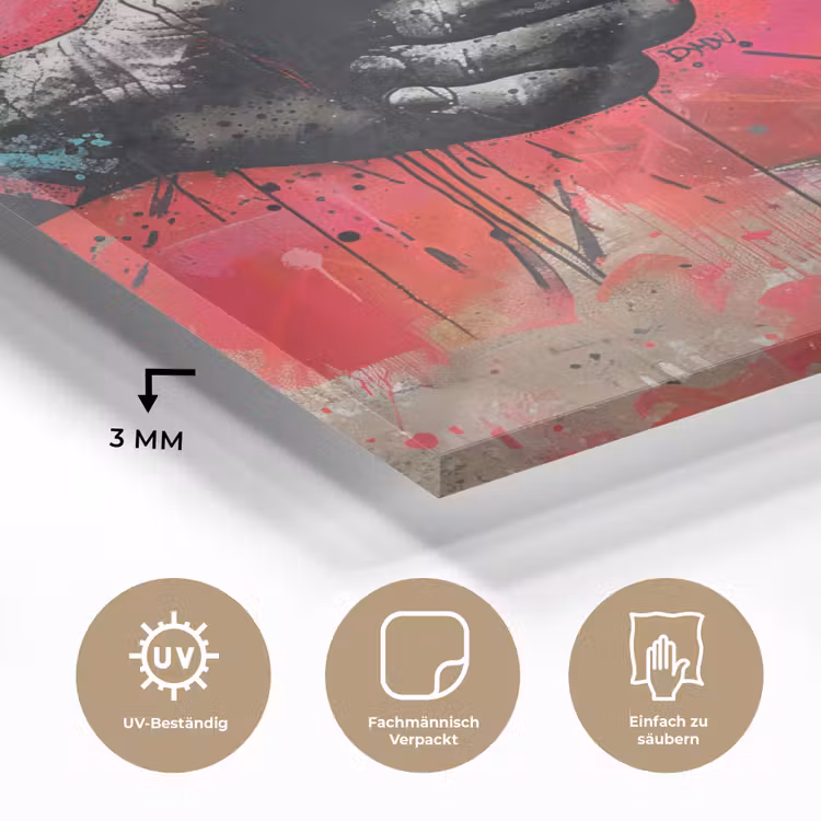 Street art - Handen - Graffiti - Kunst - Banksy plexiglas 5mm klein -wsfeer2_DE