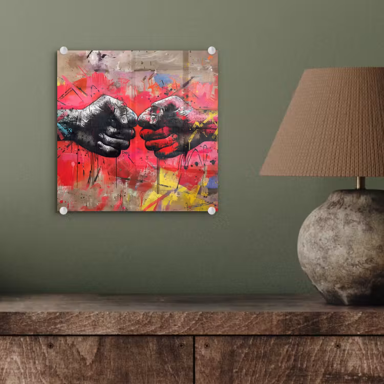 Street art - Handen - Graffiti - Kunst - Banksy plexiglas 5mm klein -sfeer3