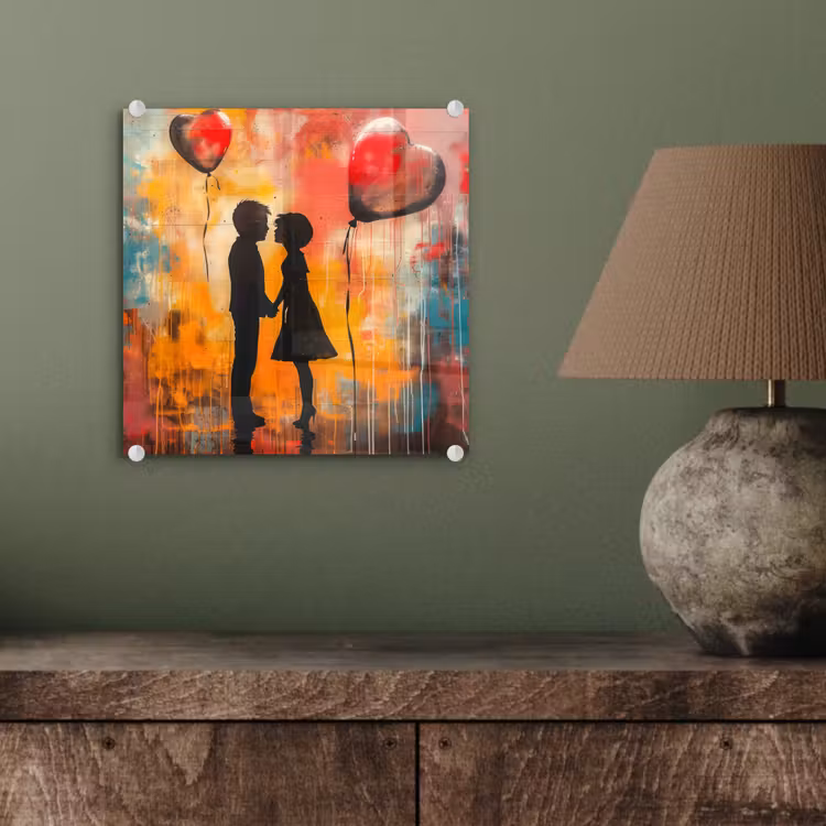 Street art - Liefde - Graffiti - Kunst - Banksy plexiglas 5mm klein -sfeer3
