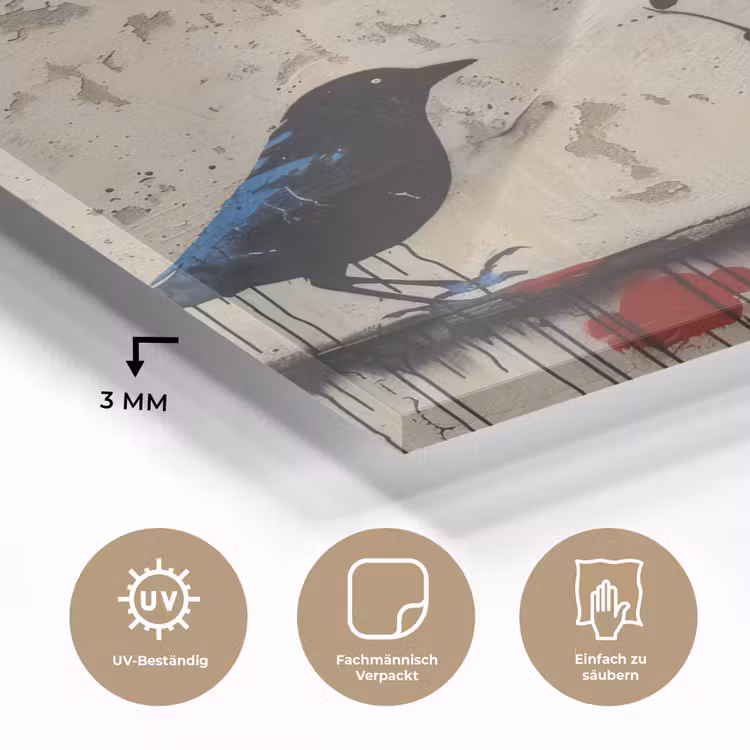 Street art - Meisje - Vogel - Graffiti - Banksy plexiglas 5mm klein -wsfeer2_DE