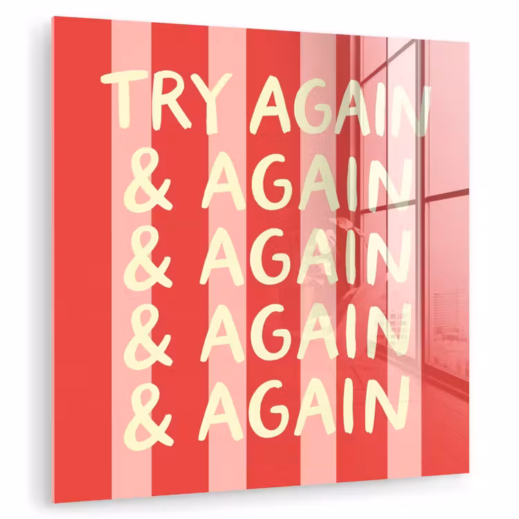 Strepen - Rood - Try again plexiglas 5mm klein -zzzproduct_nieuw
