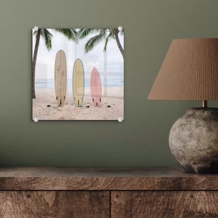 Surfboard - Palmbomen - Kleurrijk plexiglas 5mm klein -sfeer3