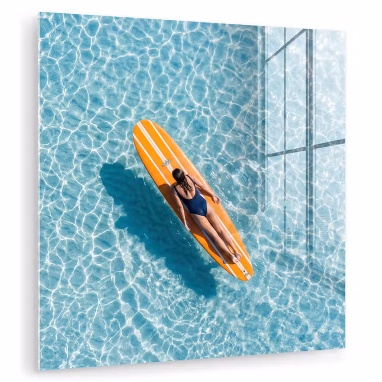 Surfboard - Water - Badpak - Oranje plexiglas 5mm klein -zzzproduct_nieuw