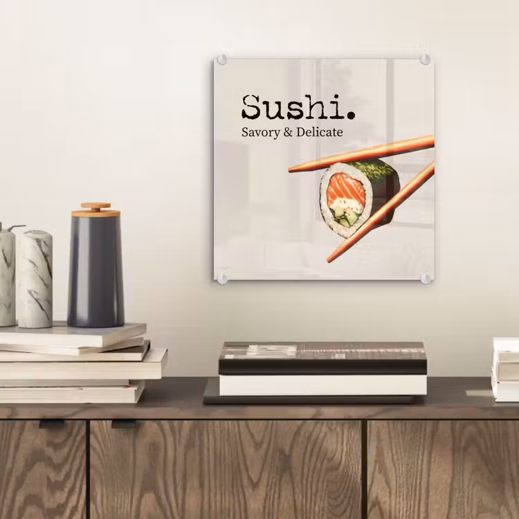 Sushi - Zalm - Rijst - Japans plexiglas 5mm klein -sfeer1
