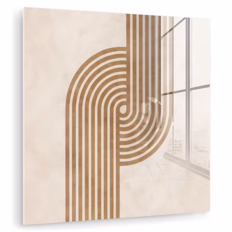 Symmetrische bocht - Koperkleurig plexiglas 5mm klein -zzzproduct_nieuw