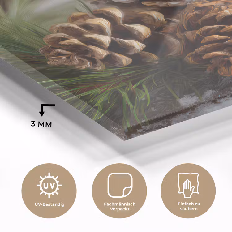 Dennenappels - Kerstsfeer - Bruin - Groen plexiglas 5mm klein -wsfeer2_DE