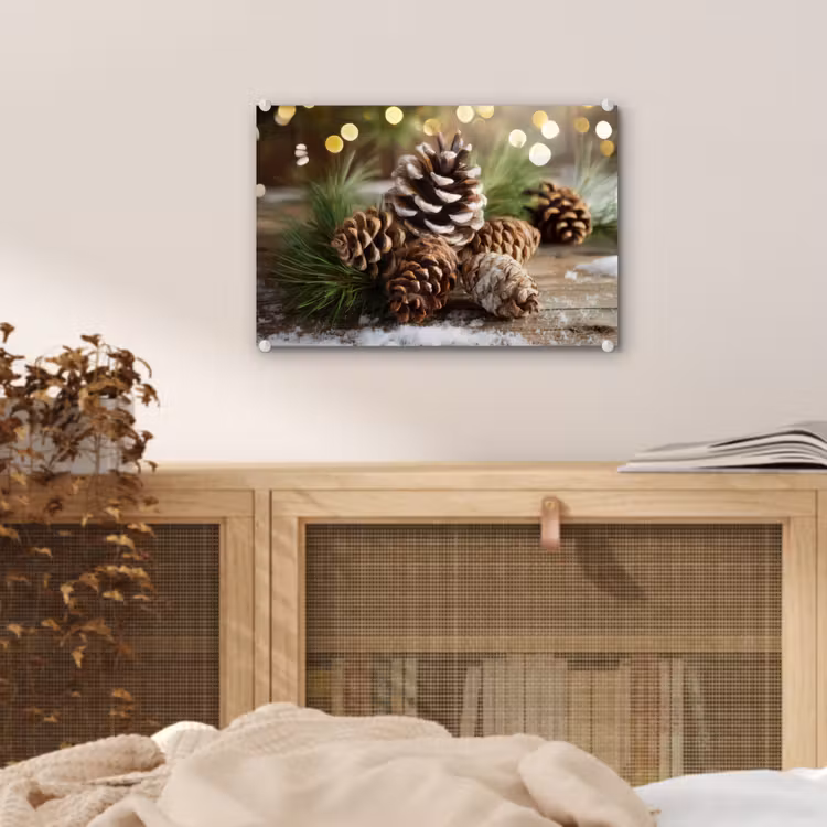Dennenappels - Kerstsfeer - Bruin - Groen plexiglas 5mm klein -sfeer3
