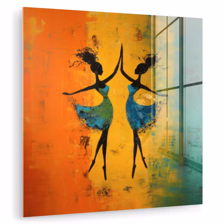 Dansen - Vrouwen - Verfstructuur plexiglas 5mm klein -zzzproduct_nieuw