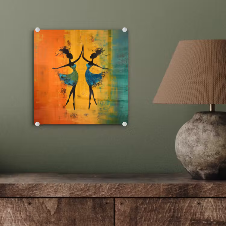 Dansen - Vrouwen - Verfstructuur plexiglas 5mm klein -sfeer3