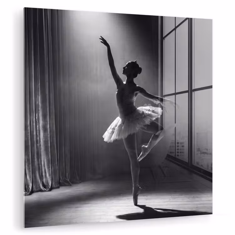 Danser - Podium - Zwart-wit - Kunst - Klassiek plexiglas 5mm klein -zzzproduct_nieuw