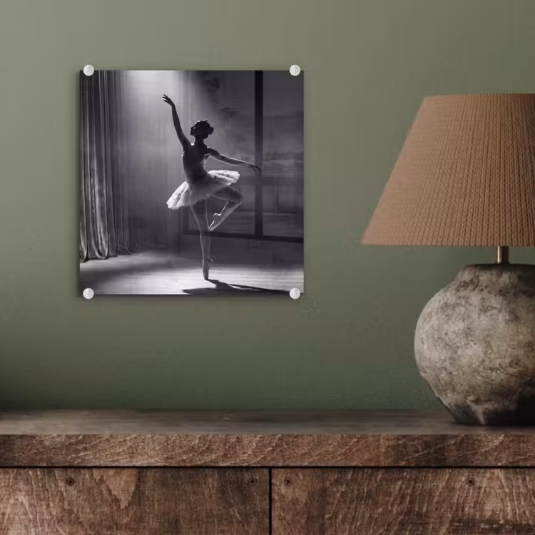 Danser - Podium - Zwart-wit - Kunst - Klassiek plexiglas 5mm klein -sfeer3