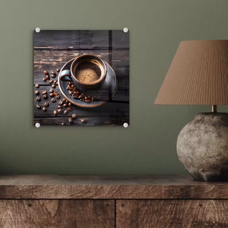 Kop - Koffie - Hout - Bonen plexiglas 5mm klein -sfeer3