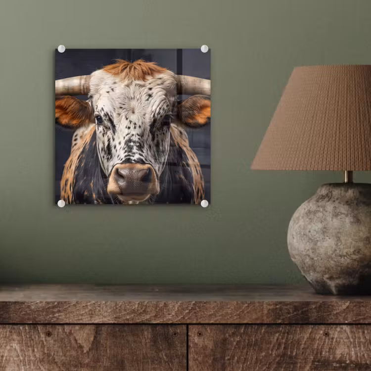 Stier - Kleurrijk - Hoorns plexiglas 5mm klein -sfeer3