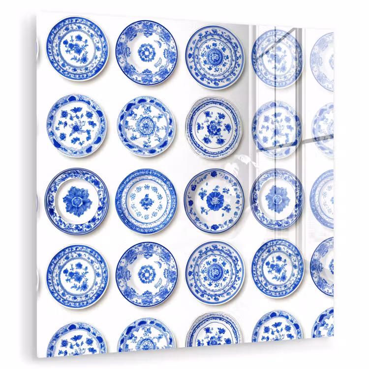 Borden - Bloemen - Patroon - Blauw plexiglas 5mm klein 11 -zzzproduct_nieuw