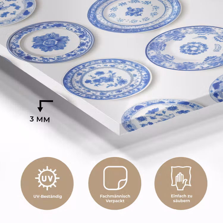 Borden - Bloemen - Patroon - Blauw plexiglas 5mm klein 11 -wsfeer2_DE